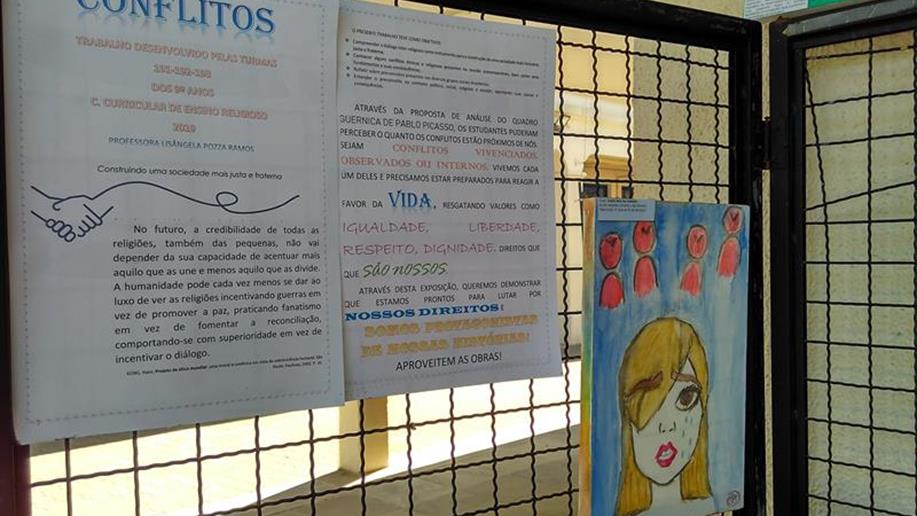 9º ano do Ensino Fundamental realiza exposição de trabalhos sobre igualdade, liberdade e respeito ao próximo