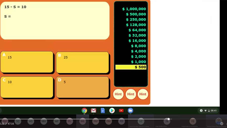 7º ano tem contato com elementos matemáticos através de jogos