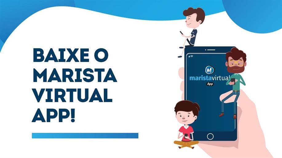 Para baixar o aplicativo, é só pesquisar Marista Virtual APP na loja do seu smartphone