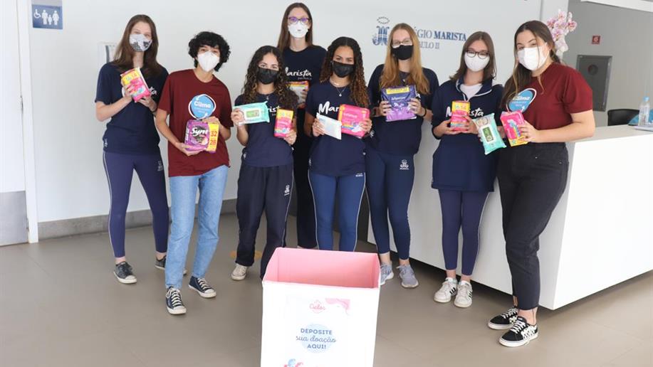 Iniciativa de estudantes do Voluntariado Marista visa combater a pobreza menstrual 